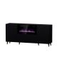 PAFOS Kommode mit Elektrokamin 180x42x82 schwarz matt