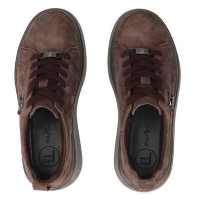 6. Damen-Plateauschuhe aus braunem Leder, Modell Filippo 6246