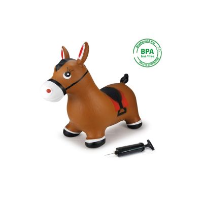 3. Jamara Hüpfendes Tier Pferd braun mit Pumpe Tiere