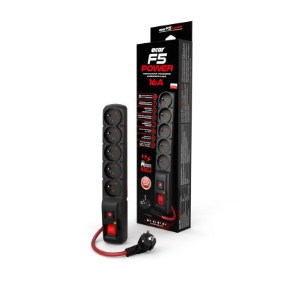 2. Acar F5 Power 16A Steckdosenleiste (1,5 m; schwarz)