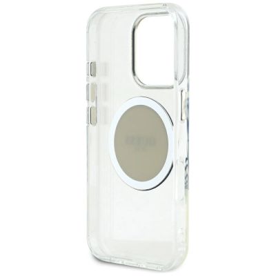 7. Guess IML Metal Colored Circle Classic Logo MagSafe Hülle für iPhone 16 Pro Max - Grau