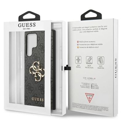 8. Guess GUHCS23L4GMGGR S23 Ultra S918 grau/grau Hardcase 4G Big Metal Logo