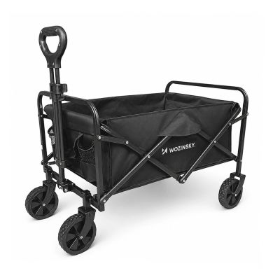 9. Wozinsky WZP-80 Strand-, Touristen- und Gartenwagen, robust, breite Räder, bis 80 kg - schwarz