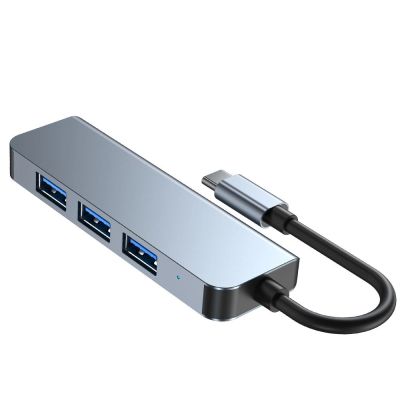 4. HUB Tech-Protect V1 4in1 USB-C – 3x USB-A 2.0 / USB-A 3.0 – grau