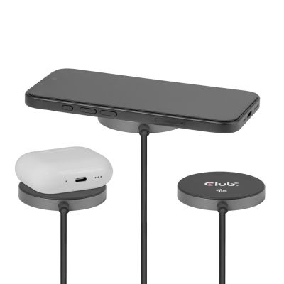 8. CLUB3D CAC-3027 Handy-Ladegerät für Smartphones, universelles schwarzes DC-Wireless-Ladegerät mit Schnellladefunktion (intern)