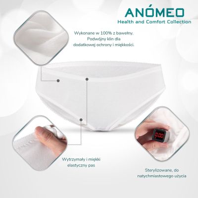 3. DAMEN-EINWEGUNTERWÄSCHE ANOMEO (BAUMWOLLE) L – 6 STÜCK