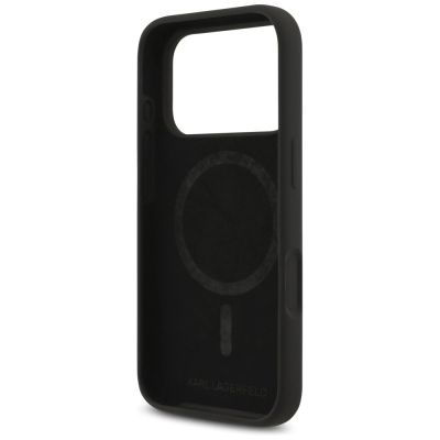 7. Karl Lagerfeld Silikon Karl&Choupette Ring MagSafe Case für iPhone 17 Pro Max - Schwarz