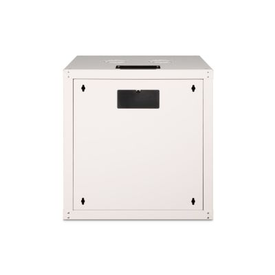 21. Einzigartiger 19-Zoll-12U-Wandnetzwerkschrank (600 x 600 mm), Glastür, grau, ungeteilt, montiert, 100 kg