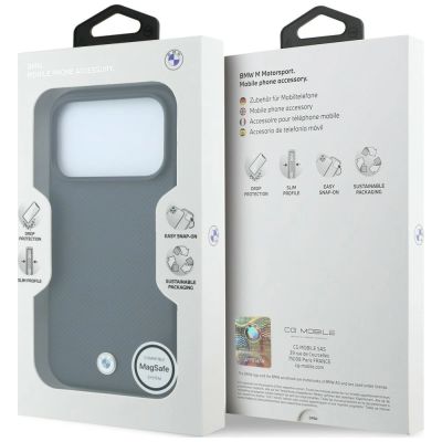 8. BMW Kevlar Metal Logo MagSafe Hülle für iPhone 18 Pro / 17 Pro – graphitfarben