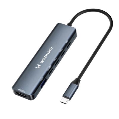 2. USB-C 6 in 1 Hub Wozinsky WHBC10Y4S Multifunktional, Aluminium, mit 25 cm Kabel - Grau