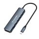 2. USB-C 6 in 1 Hub Wozinsky WHBC10Y4S Multifunktional, Aluminium, mit 25 cm Kabel - Grau
