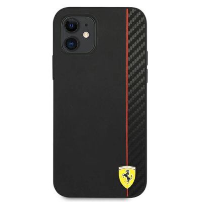 3. Ferrari FESAXHCP12SBK iPhone 12 mini 5,4" schwarz/schwarz Hardcase On Track Carbon Stripe