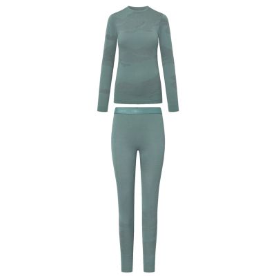 8. VIKING Gasher Lady Set Merino Damen Unterwäsche Größe S grün