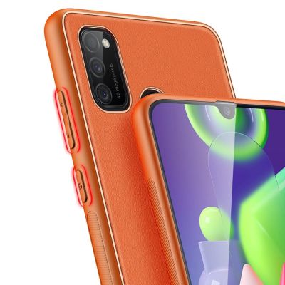 7. Dux Ducis Yolo elegantes Cover aus ökologischem Leder für Samsung Galaxy M30s orange