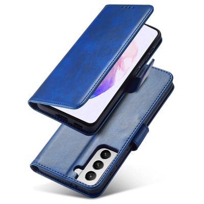 19. Magnethülle Elegant Case Cover Flip Cover Samsung Galaxy S22+ (S22 Plus) Blau