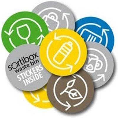 9. Mülltonnen 25 l Sortibox Set 4-teilig Graustein