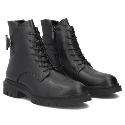 4. Schwarze Damen-Ankle-Boots aus Leder, Filippo DBT8018
