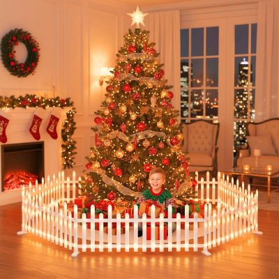 14. Dekorativer LED-Zaun, 8-teilig, warmweiß