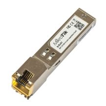 MikroTik | S-RJ01-Anschluss | SFP | Kupfer | RJ-45-Buchse | 10/100/1000 Mbit/s | Maximale Übertragungsdistanz 100 m | Betriebstemperatur: 0 bis +85 °C