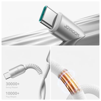 12. Joyroom S-A51 Cutting-Edge Series 60W USB-C - USB-C Kabel 1,2m - hellgrau
