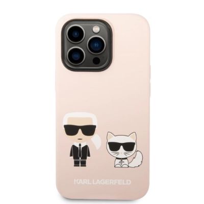 3. Karl Lagerfeld KLHMP14XSSKCI iPhone 14 Pro Max 6,7" Hardcase hellrosa/hellrosa Silikon Karl & Choupette Magsafe
