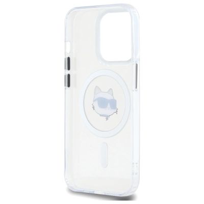 7. Karl Lagerfeld IML Metal Choupette Head MagSafe iPhone 14 Pro Hülle - Weiß