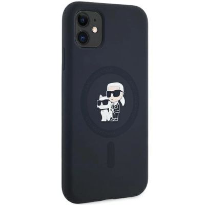4. Karl Lagerfeld Silikon Karl&Choupette MagSafe Hülle für iPhone 11 / Xr – schwarz
