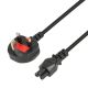 2. I-BOX Netzkabel für Notebooks (Clover) VDE 3x0,75 mm Kupferstecker (UK)