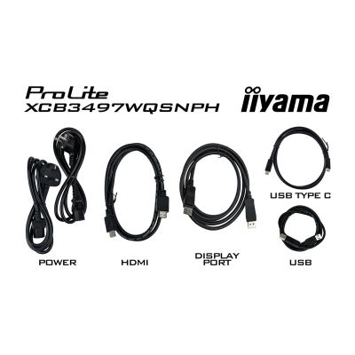 16. IIYAMA Monitor 86,4 cm (34") XCB3497WQSNPH-B1 21:9 HDMI+DP+USB-C Webc