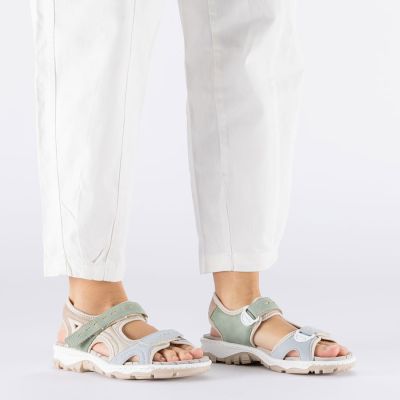 7. Bequeme Damen-Sportsandalen mit Klettverschluss, farbenfroh, Rieker 68866-94