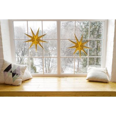 7. Papierdekoration Stern, Durchmesser 45 cm, 9 Arme, Gold