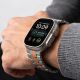 6. Tech-Protect Stainless Armband für Apple Watch 44 / 45 / 46 / 49 mm – silber-orange