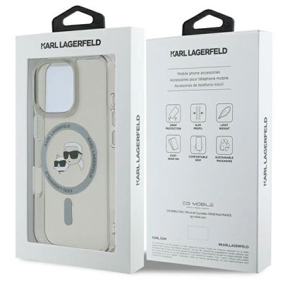 8. Karl Lagerfeld IML Metal Karl&Choupette Head MagSafe Hülle für iPhone 16 Pro Max - Schwarz