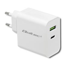 QOLTEC Wandladegerät 45 W | 5–20 V | 2,4–3 A | USB Typ C PD | USB | Weiß