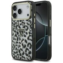 Guess Leopard Glitter MagSafe Hülle für iPhone 17 Pro - Schwarz