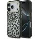 Guess Leopard Glitter MagSafe Hülle für iPhone 17 Pro - Schwarz