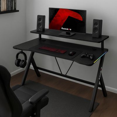 5. Huzaro Hero 1.9 RGB Schwarzer Schreibtisch
