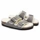 4. Birkenstock Arizona Shearling Stone Coin Wildleder mit Lammwolle Regular Wide Slides für Damen/Herren (1017402)