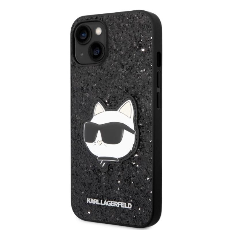 2. Karl Lagerfeld KLHCP14MG2CPK iPhone 14 Plus 6,7" schwarz/schwarzes Hardcase Glitter Choupette Patch