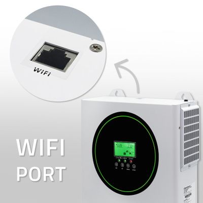 6. Qoltec Hybrid-Off-Grid-Solarwechselrichter 1500 W | 100 A | 12 V | MPPT | Sinus | WLAN-Option | Leistungsfaktor 1,0