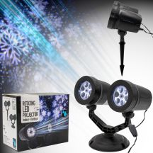 Doppel-LED-Projektor Schneeflocken