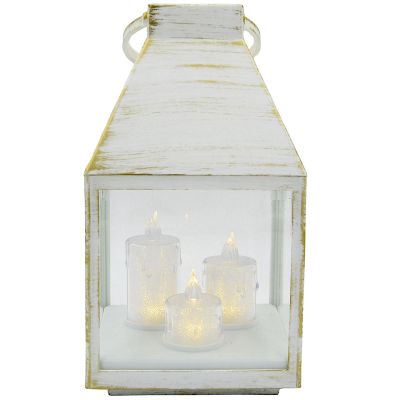 2. Adventslaterne Roraty LED-Laterne 25 cm 3 Kerzen Weiß