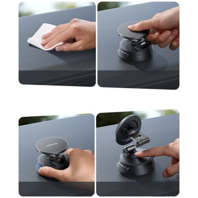 12. Joyroom JR-ZS510 Gel-Saugnapf MagSafe Faltbare Autohalterung für Handys - Gunmetal Schwarz
