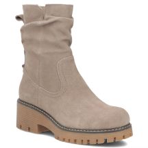 Damen-Leder-Stiefeletten in Beige mit Raffungen Filippo DBT6402