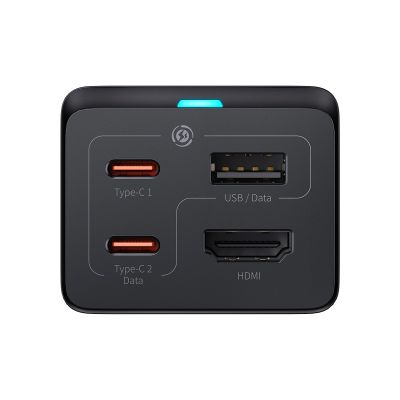 3. Baseus Schnellladegerät GaN5 Pro HUB HDMI 2 x USB-C / USB-A / HDMI 4K 30Hz 1,5m schwarz + USB-C Kabel - USB-C 100W 40Gb/s (USB4) 1m (CCGP110201)