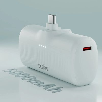 3. SBS EcoPower 5000 mAh 10W Powerbank mit integriertem USB-C-Anschluss - Grau