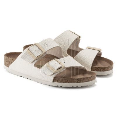 5. Birkenstock Arizona Vegan Damen Textil Narrow Eggshell Flip-Flops für schmale Füße (1022679)