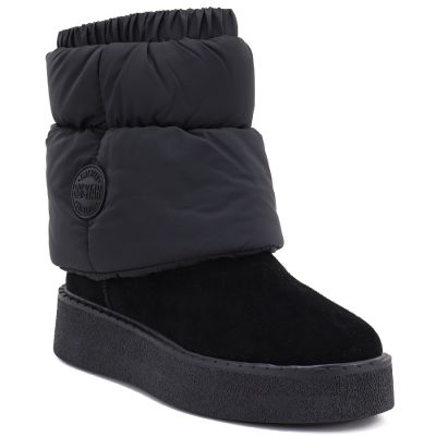 Schwarze Plateau-Schneestiefel aus Leder, Big Star UU274731