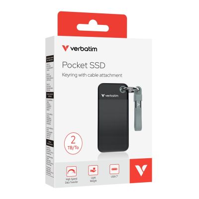 2. Verbatim Pocket SSD 2 TB USB Typ-C 3.2 Gen 2 (3.1 Gen 2) Schwarz, Grau