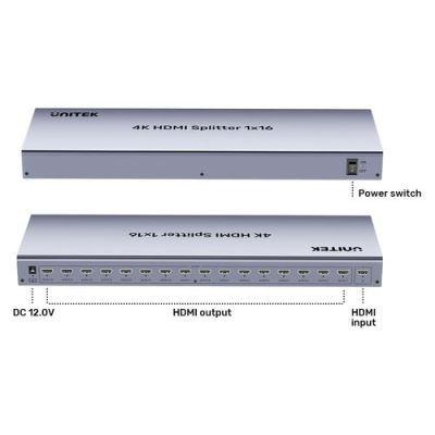 11. Unitek 4K HDMI-Splitter, 1 Eingang, 16 Ausgänge, 4K@30Hz